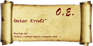 Oster Ernő névjegykártya